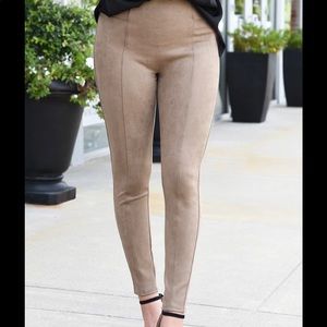 Spanx Faux Suede Leggings in Camel Small Petite